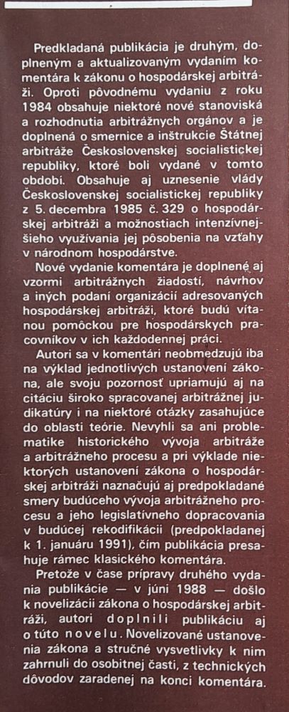 Zákon o hospodárskej arbitráži - komentár