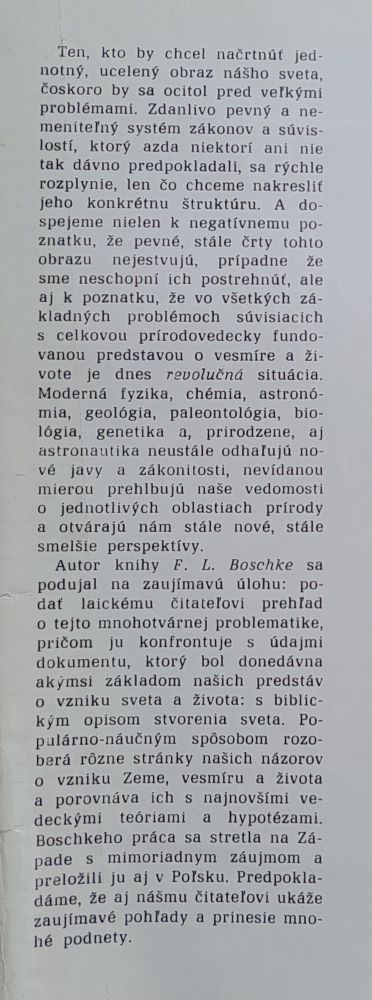 Stvorenie sa ešte neskončilo / Prírodovedci po stopách genezis / Malá moderná encyklopédia