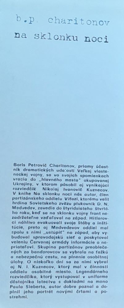 Na sklonku noci / Edícia Memoáre