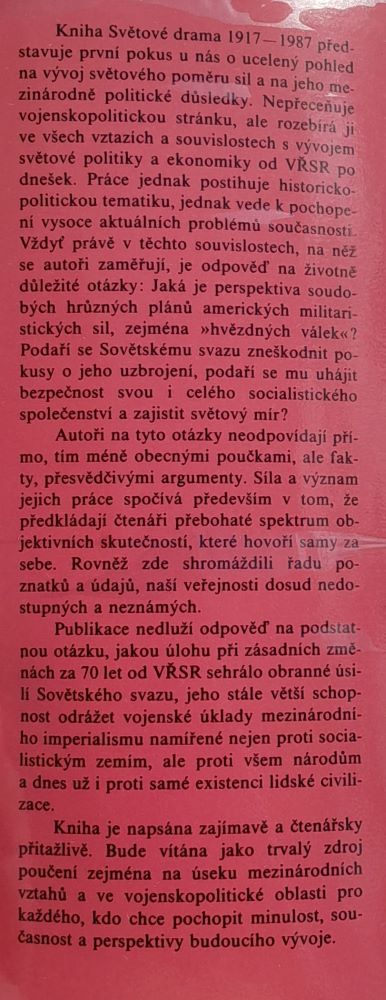 Světové drama 1917-1987 / Edice Stopy, fakta, svědectví
