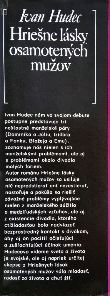 Hriešne lásky osamotených mužov / Nová próza