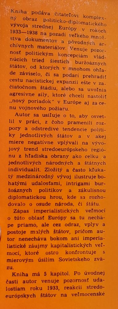 Zápas o strednú Európu 1933-1938 / Politicko-diplomatické vzťahy