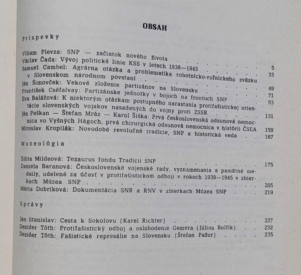 Zborník Múzea Slovenského národného povstania 9.