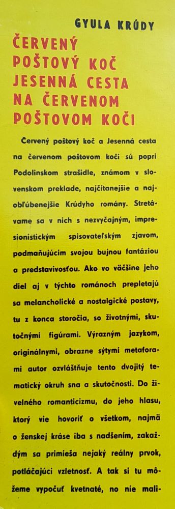Červený poštový koč / Jesenná cesta na červenom poštovom koči / SPKK