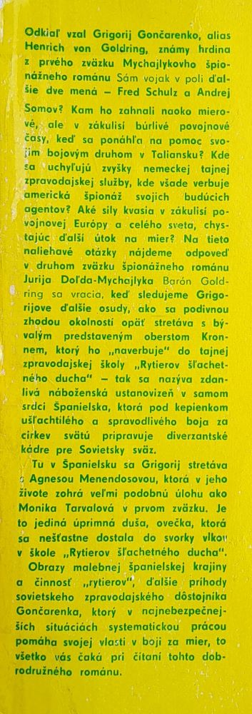 Barón Goldring sa vracia / 2. časť trilógie Sám vojak v poli