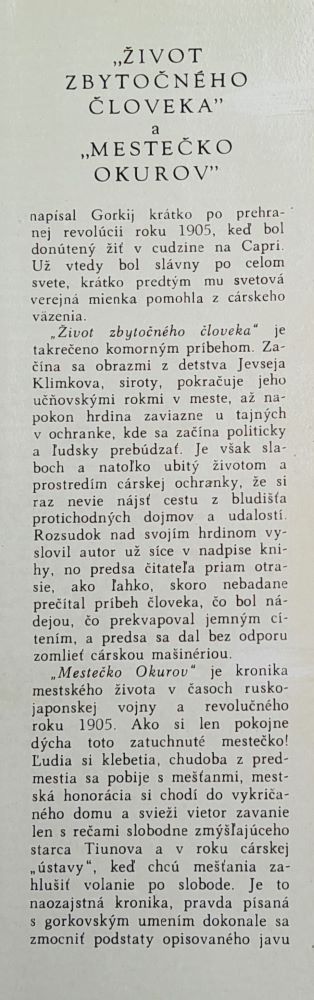 Život zbytočného človeka / Mestečko Okurov / Gorkij 