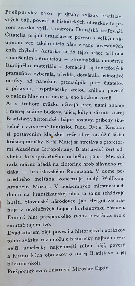 Prešporský zvon / Bratislavské báje, povesti a historické obrázky II.