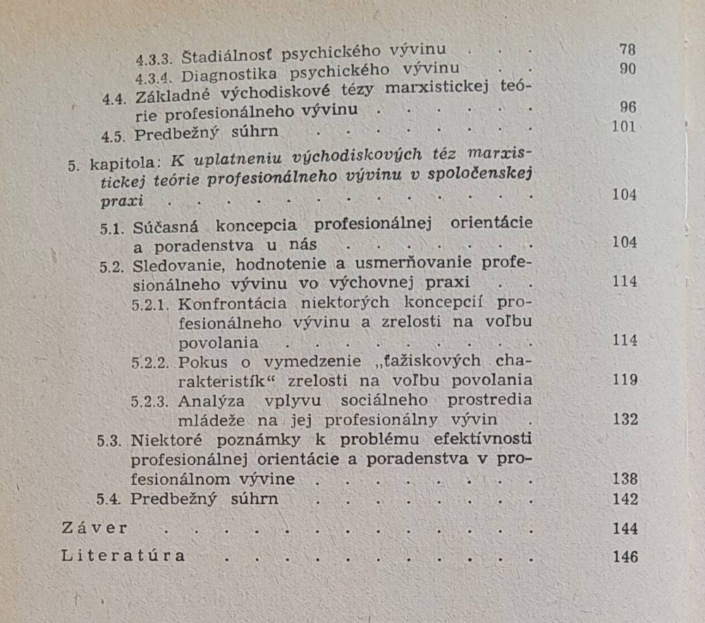 Psychológia profesionálneho vývinu mládeže / Pedagogické a psychologické diela