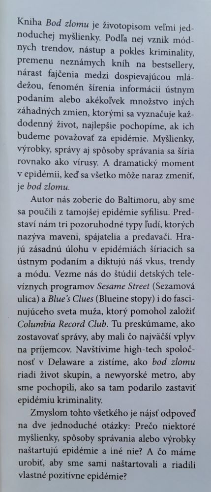 Bod zlomu / O malých zmenách s veľkými následkami