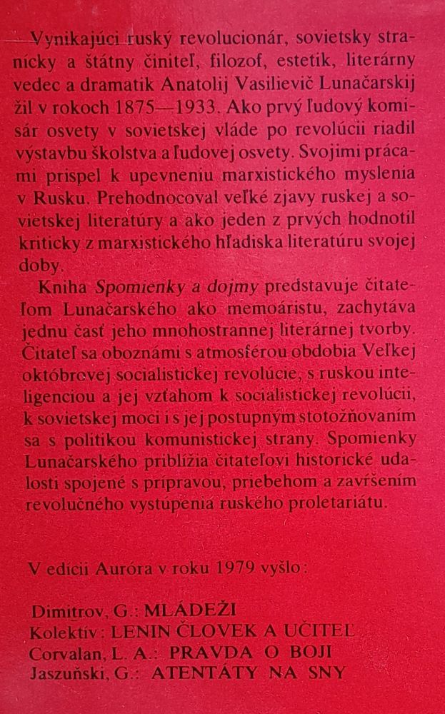 Spomienky a dojmy / Edícia Auróra