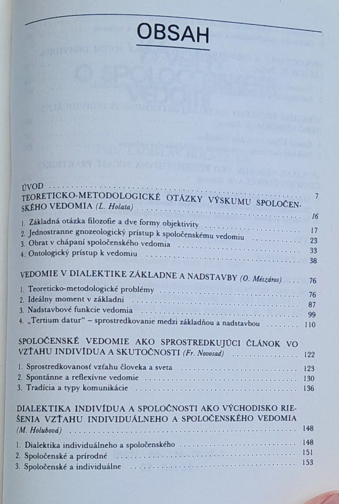 Úvahy o spoločenskom vedomí