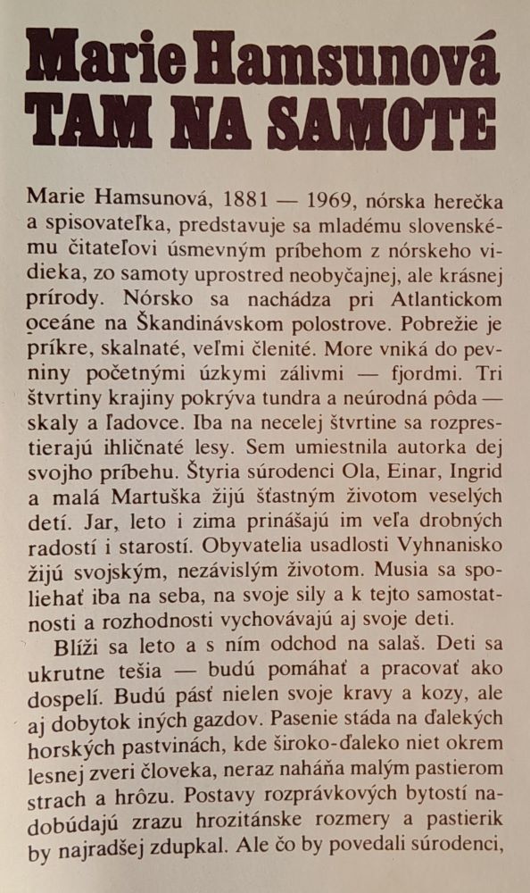 Tam na samote / Edícia Dobré slovo