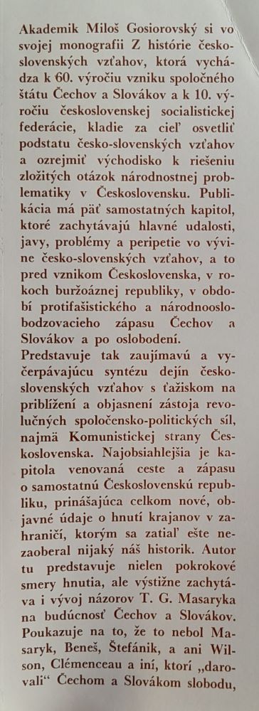 Z histórie česko-slovenských vzťahov