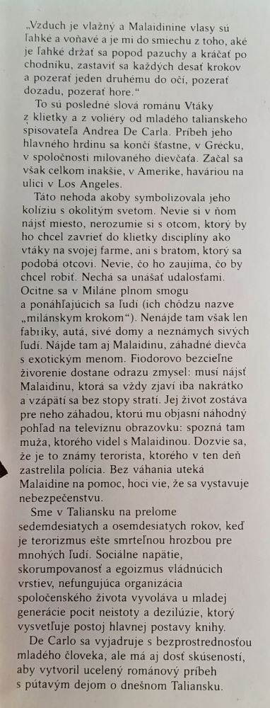 Vtáky z klietky a  voliéry / Edícia Štafeta