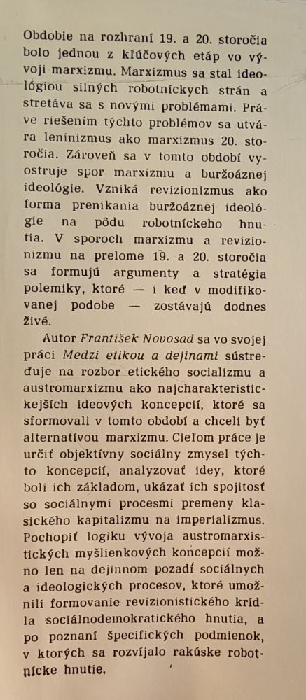 Medzi etikou a dejinami / Kritika buržoáznej ideológie a revizionizmu