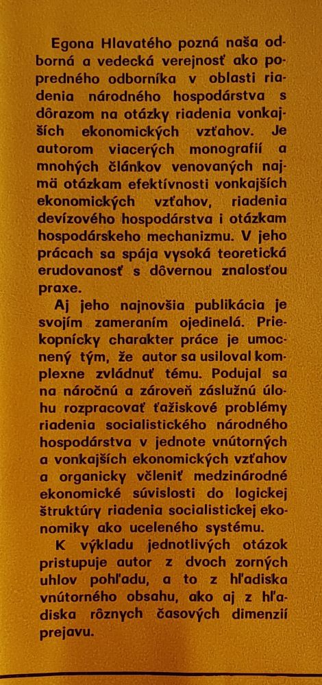 Riadenie ekonomiky: jednota vnútorných a vonkajších vzťahov