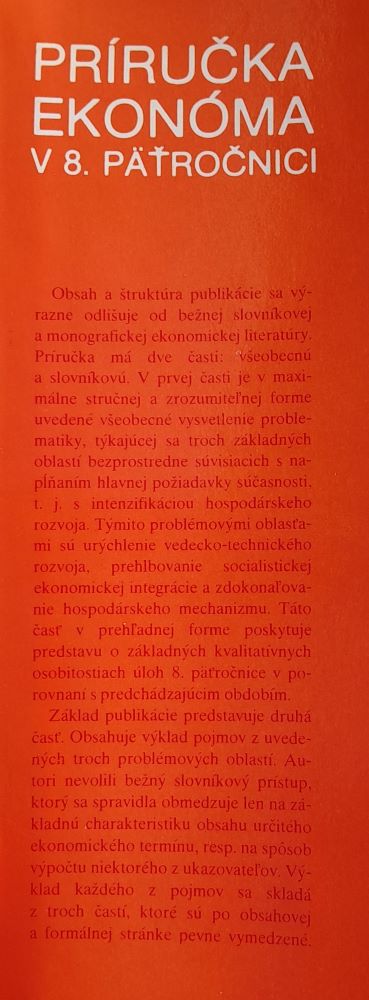 Príručka ekonóma v 8. päťročnici