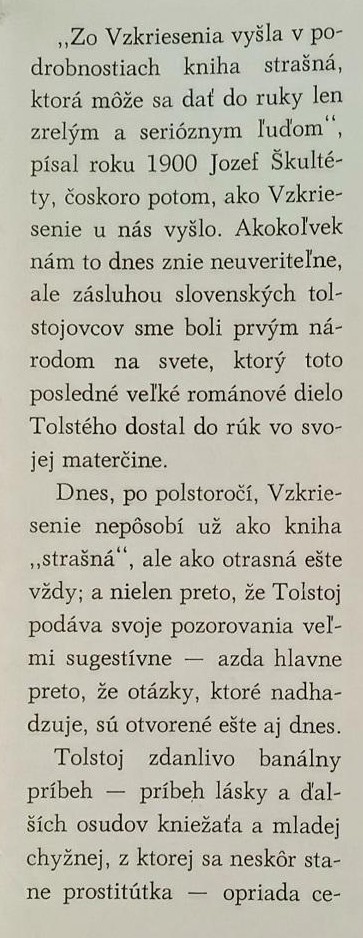 Vzkriesenie / Tolstoj