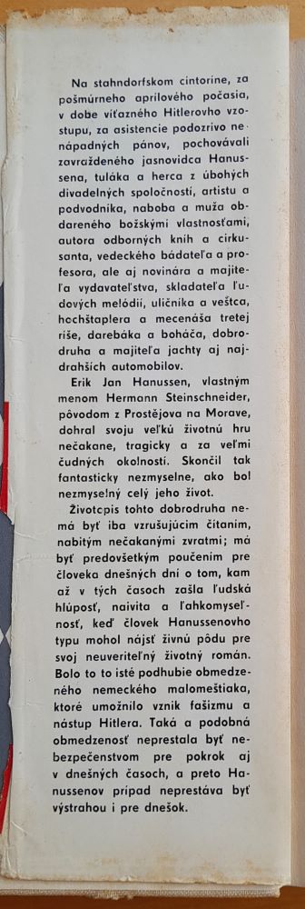 Vražda jasnovidca Hanussena / Príbeh podvodníka, ktorý sa svojími podvodmi a svojou úlisnosťou prepracoval až do pozície Hitlerovho jasnovidca