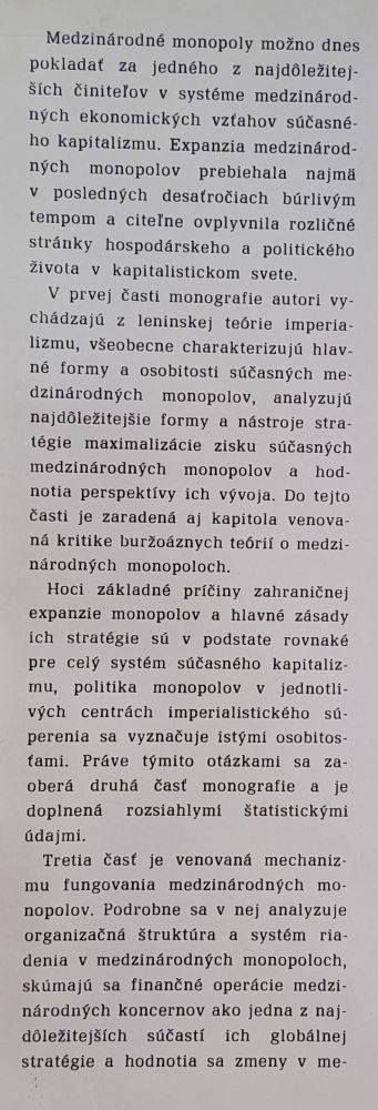 Súčasné medzinárodné monopoly