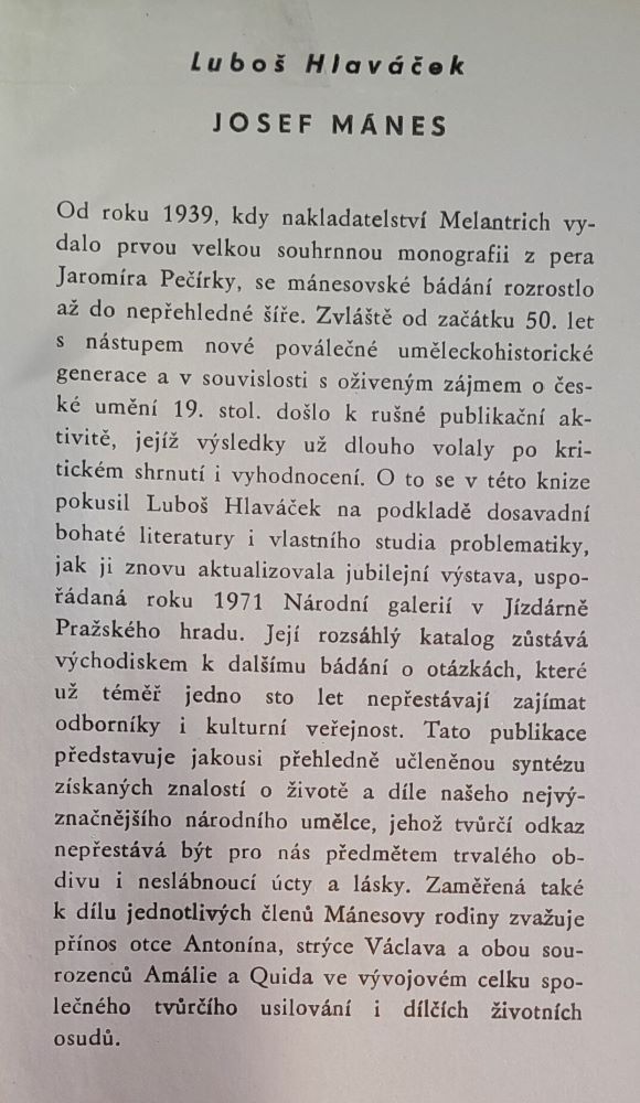 Josef Mánes a umělecká rodina Mánesú / Luboš Hlaváčei