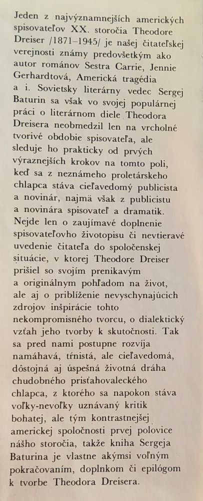 Theodore Dreiser / Edícia Postavy a osudy