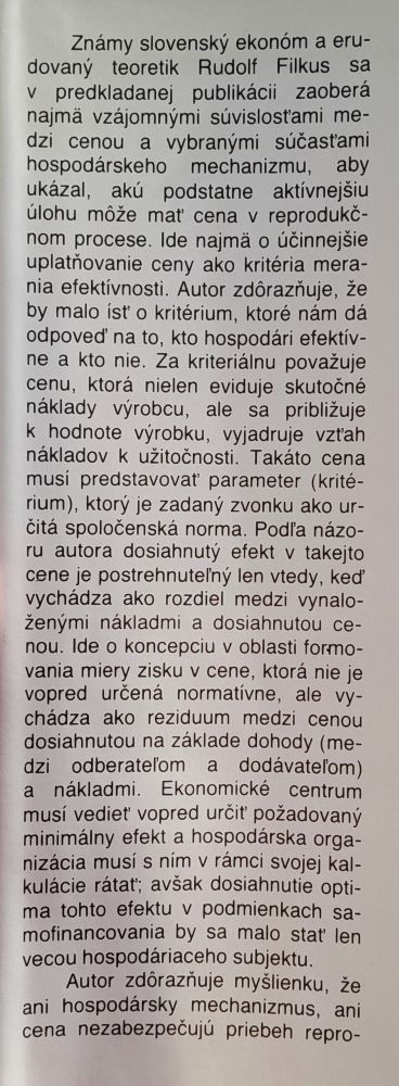 Cena - Nevyhnutná súčasť hospodárskeho mechanizmu