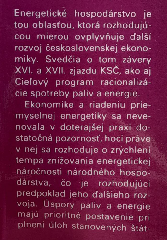 Ekonomika a riadenie priemyselnej energetiky / Edícia Ekonomickej literatúry