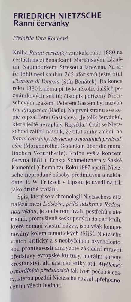 Ranní červánky / Myšlenky o morálních předsudcích