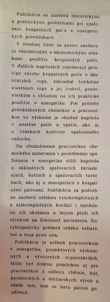 Kvapalné palivá v energetike / Edícia energetickej literatúry