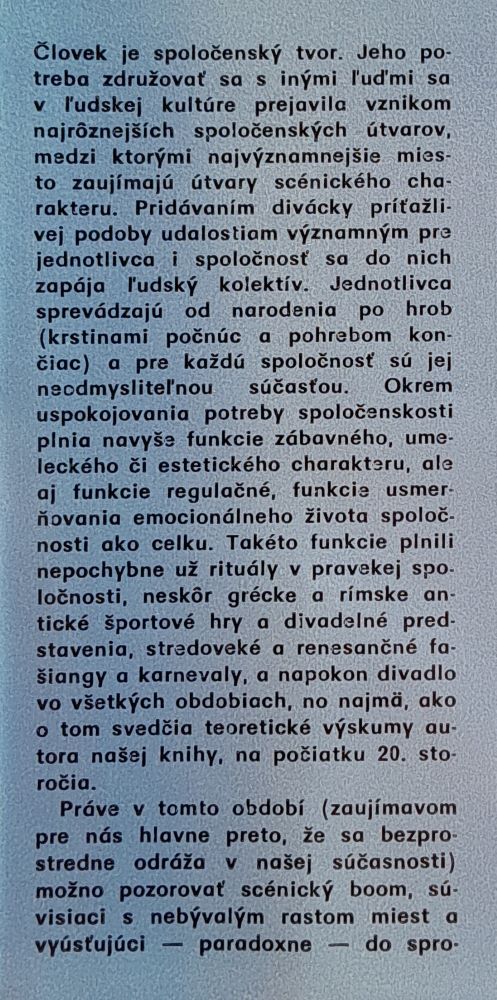 Scénické útvary a človek / Človek a umenie