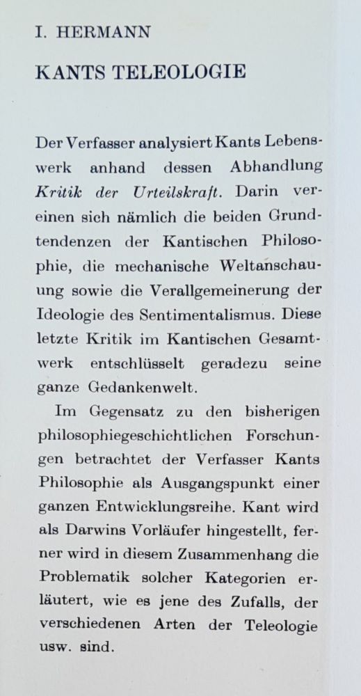 Kants Teleologie