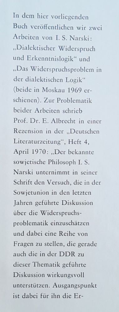 Dialektischer Widerspruch und Erkenntnislogik