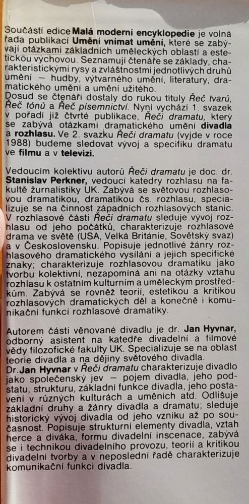 Řeč dramatu I. / Divadlo a rozhlas / Umění vnímat umění