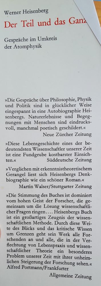 Gesprache im Umkreis der Atomphysik / Der Teil und das Ganze