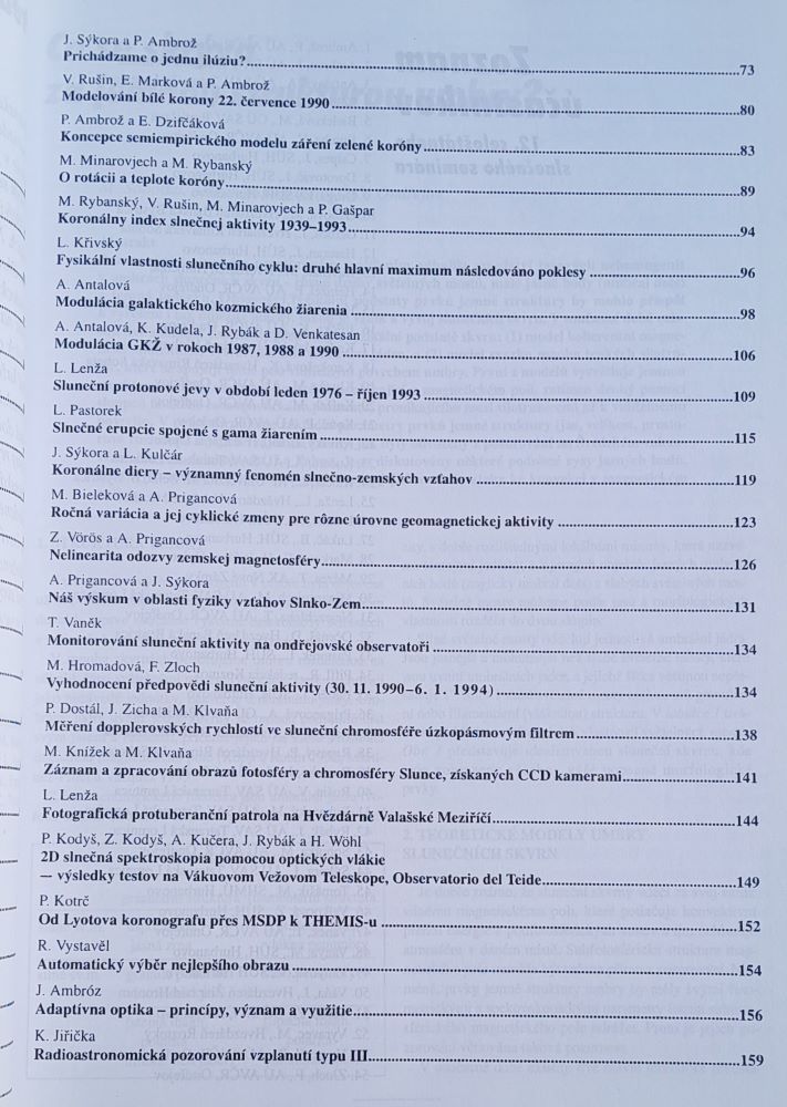 12. Celoštátny slnečný seminár Teplý vrch 1994