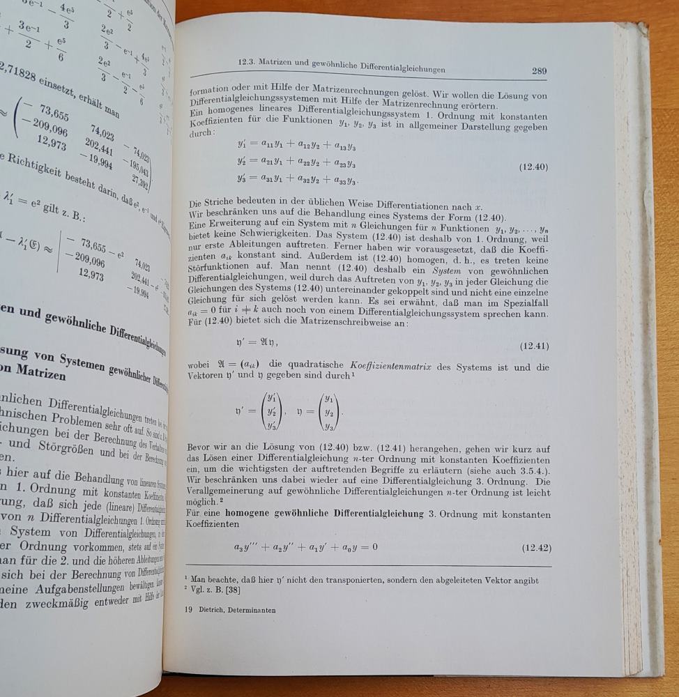 Matrizen und Determinanten und ihre Anwendung in Technik und Ekonomie / Mathematik fur Ingenieure