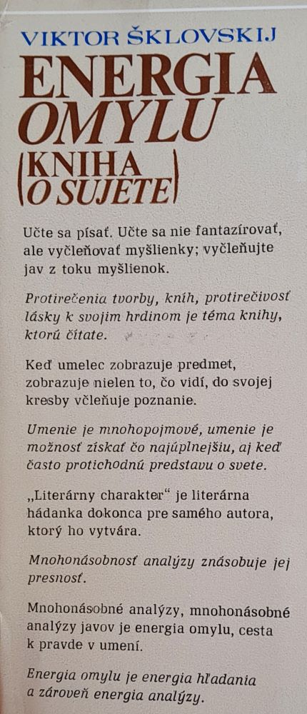 Energia omylu / Kniha o Sujete