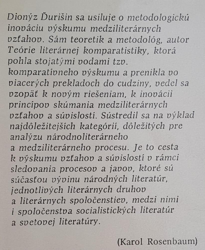 Dialógy a reflexie / O medziliterárnosti