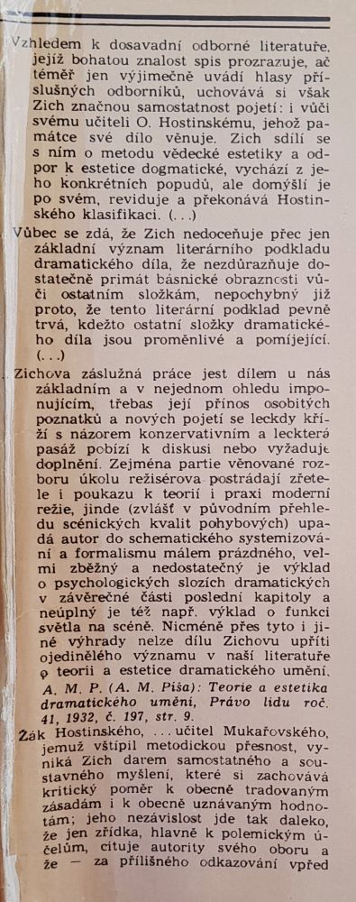 Estetika dramatického umění / Teoretická dramaturgie
