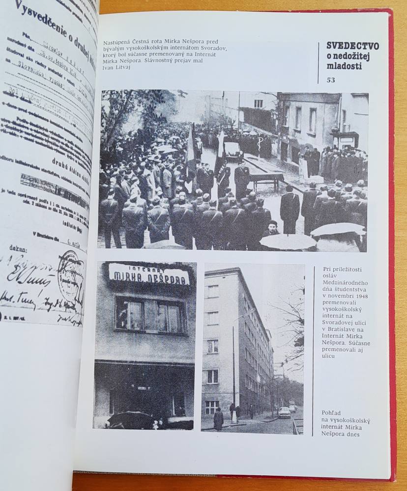 Svedectvo o nedožitej mladosti / Spomienky na Mirka Nešpora