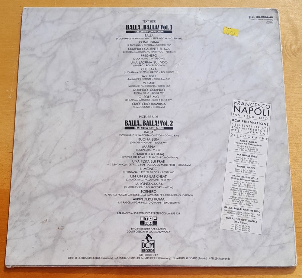 Francesco Napoli, LP platňa - long play