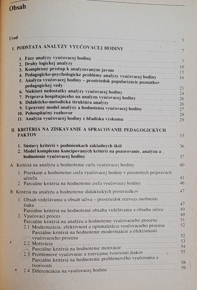 Analýza vyučovacej hodiny
