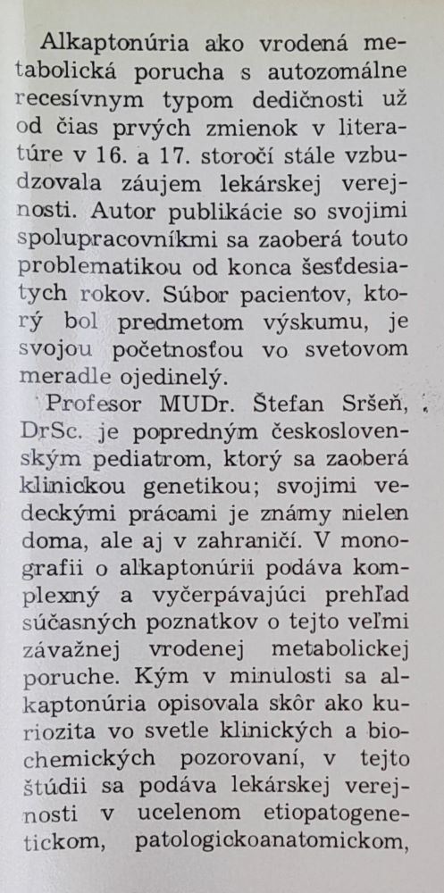 Alkaptonúria / Hálkkova zbierka