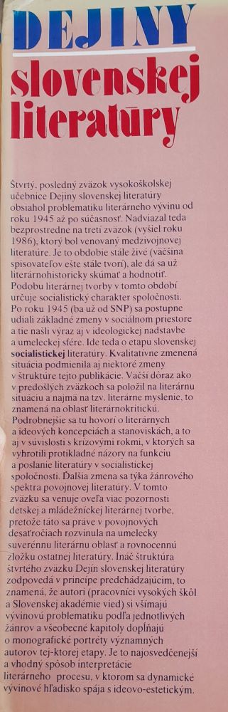 Dejiny slovenskej literatúry 4. / Slovenská literatúra po roku 1945