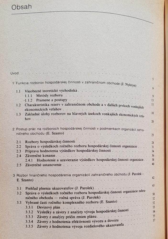 Rozbory v zahraničnom obchode / Náklad 1000 kusov