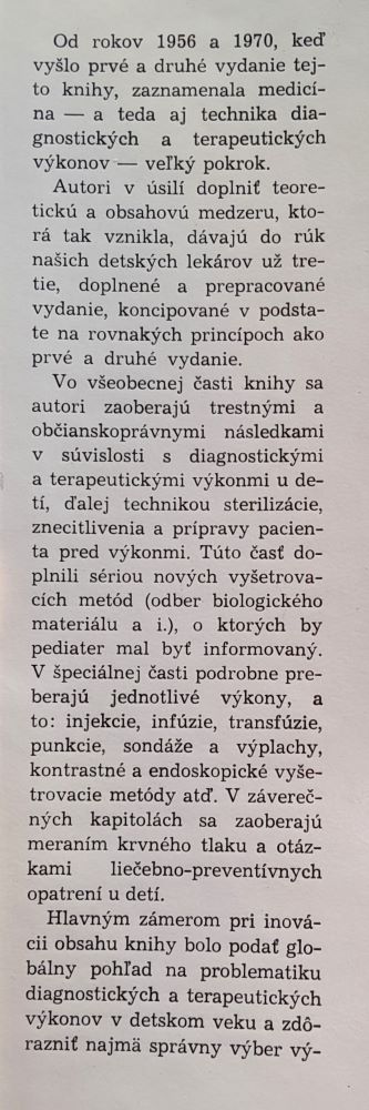 Diagnostické a terapeutické výkony v detskom veku