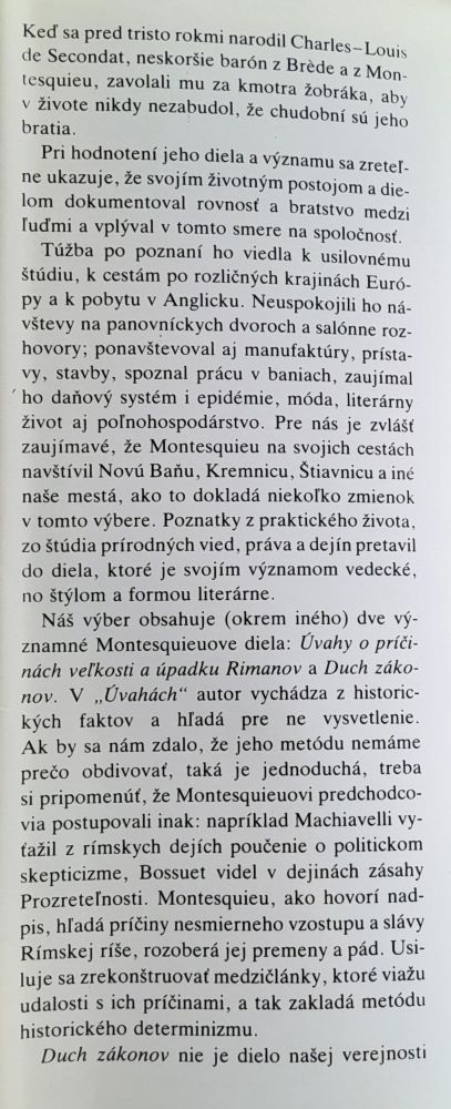 Duch zákonov / Svetová tvorba
