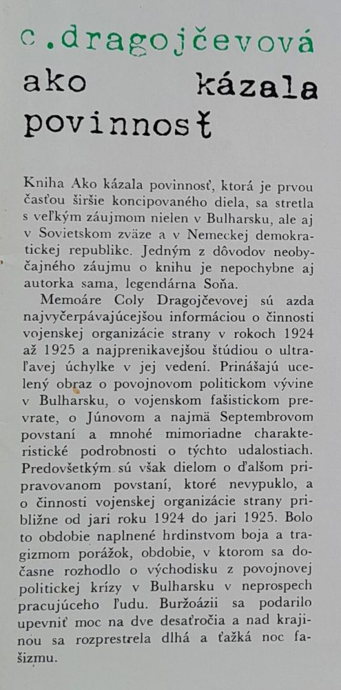 Ako kázala povinnosť / Edícia Memoáre