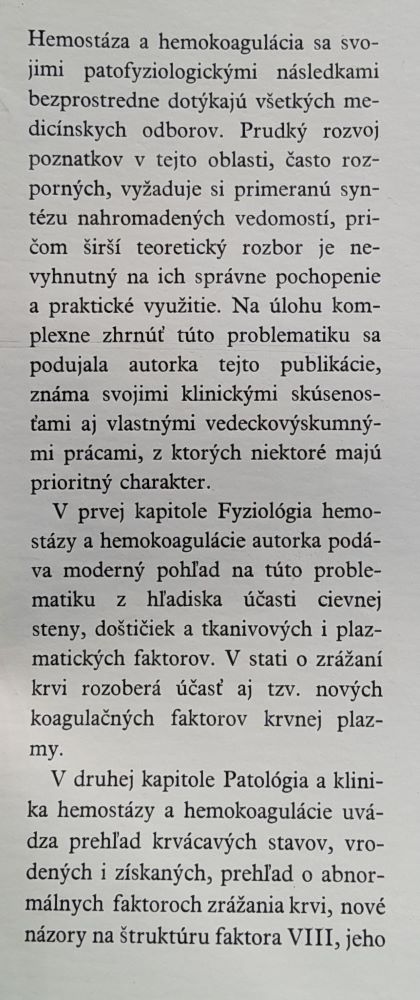 Poruchy hemostázy a hemokoagulácie / Edícia pre postgraduálne štúdium lekárov